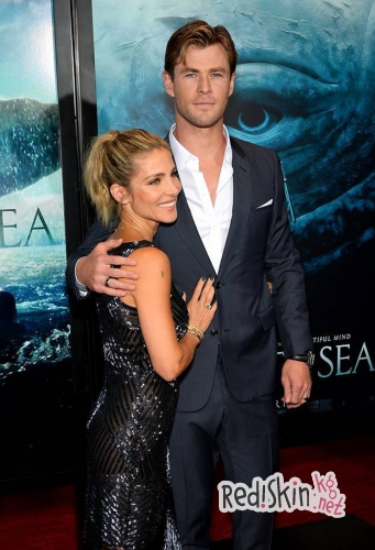 Крис Хемсворт и Эльза Патаки на нью-йоркской премьере фильма "В сердце моря"