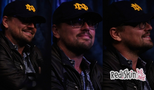 Довольный Леонардо Ди Каприо наблюдает за женскими боями в Лас-Вегасе