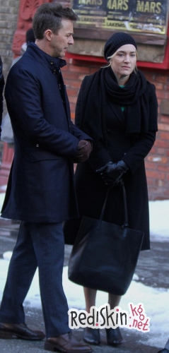 Снимается кино: Кейт Уинслет и Эдвард Нортон в "Побочной красоте"